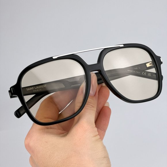 Saint Laurent SL545 001 BRAND NEW Sunglasses Black Light Yellow Pilot Unisex main image 12